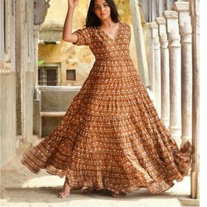 Daughters of India Chaaya maxi dress in XS color “chai”